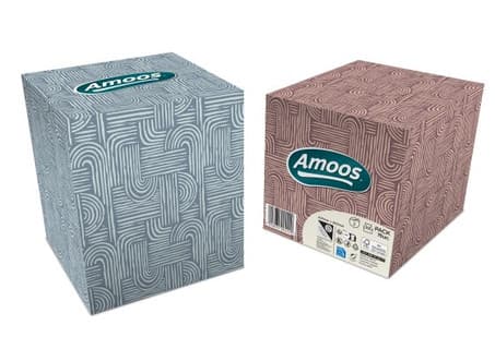 Amoos pañuelos faciales de papel desechable cubo cosmetico 70 X 2 capas caja de 24unds