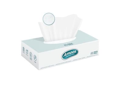 Amoos pañuelos faciales de papel desechable cosmetico 100 X 2 capas caja de 24unds