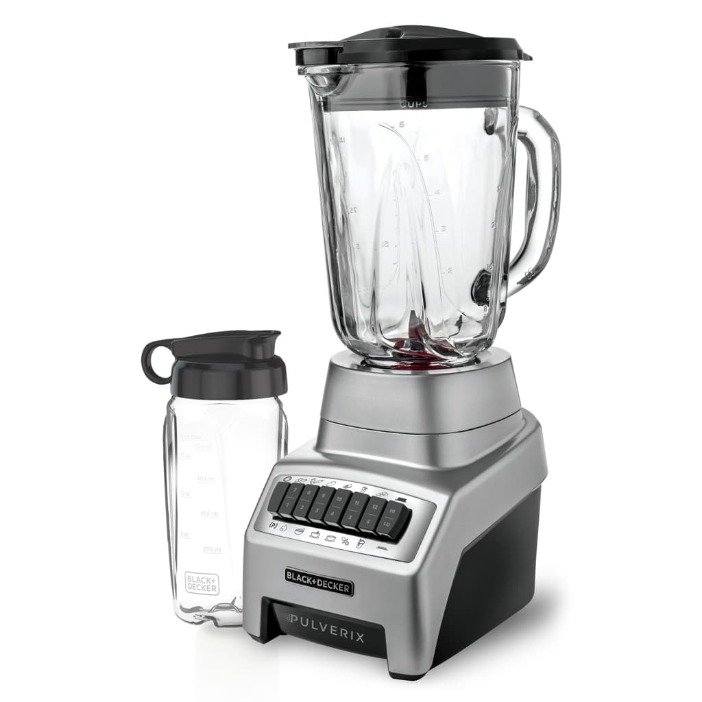 Black + decker licuadora pulverix 12 veloc 700w plata +vaso personal