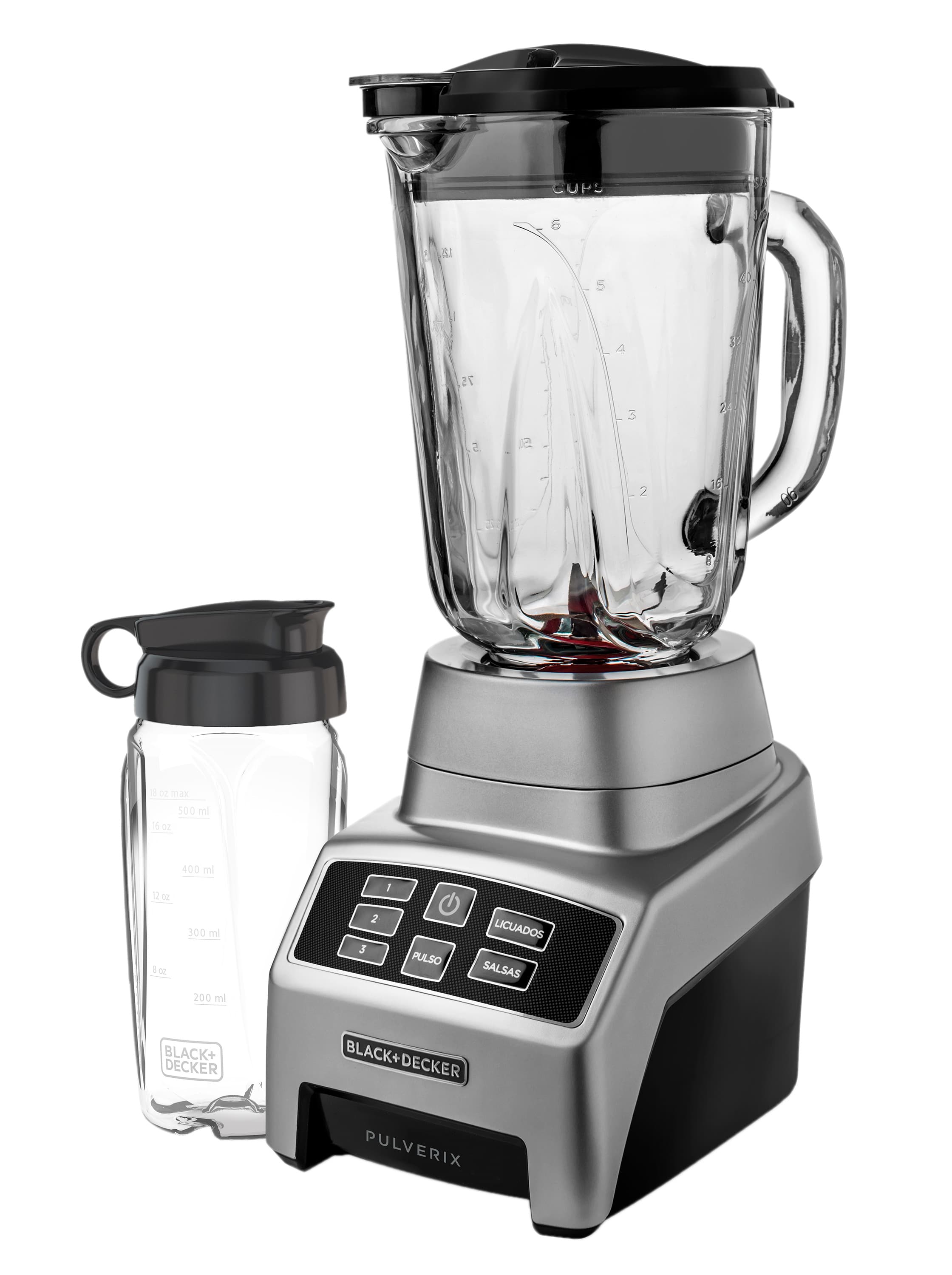 Black + Decker licuadora digital 3 veloc gris 700w +vaso personal