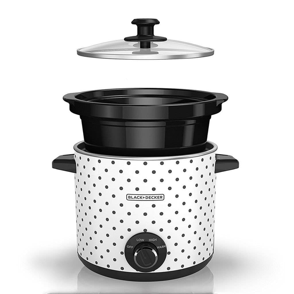 Black + Decker olla de coccion lenta 4l blanca-negro