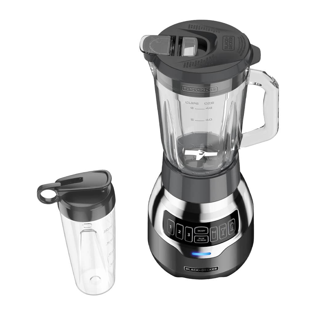 Black + Decker licuadora digital 900w silenciosa inox + vaso personal