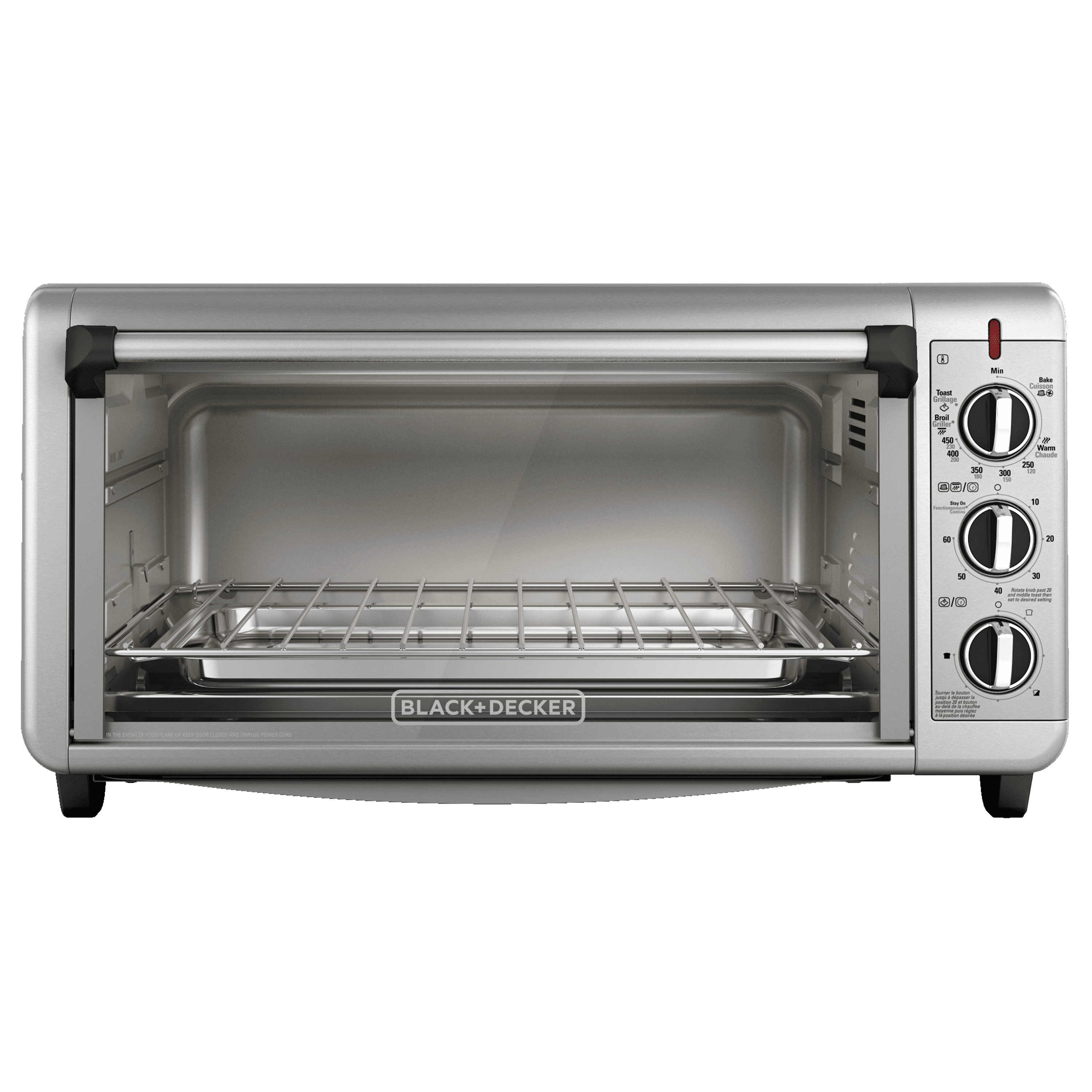 Black + Decker horno de conveccion extra ancho 8 rebanadas inox