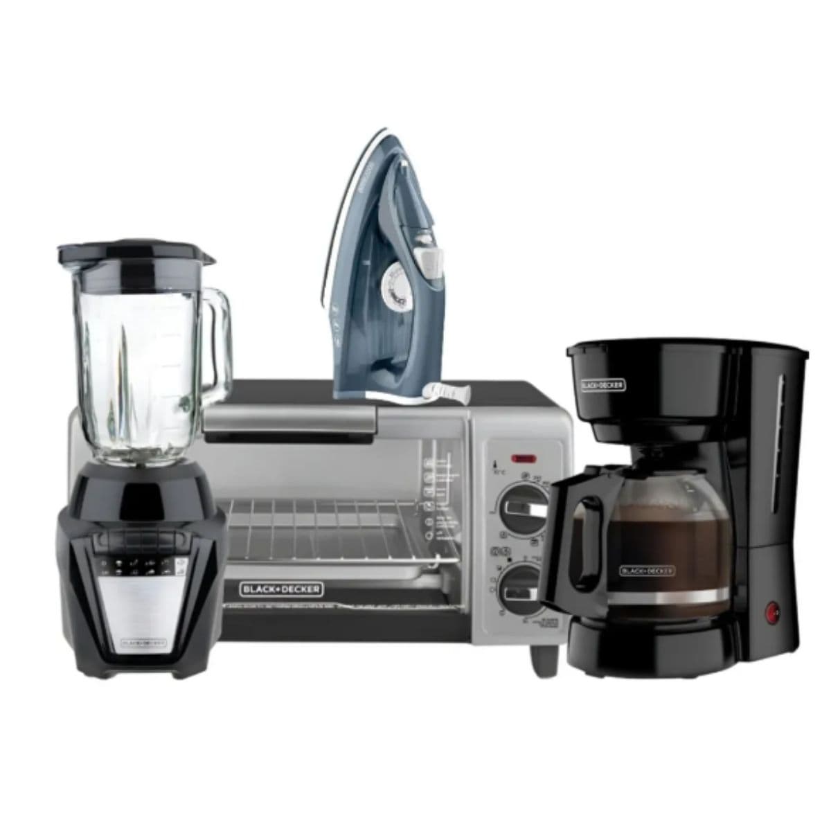 Black + Decker combo plancha + horno tostador+licuadora+cafetera