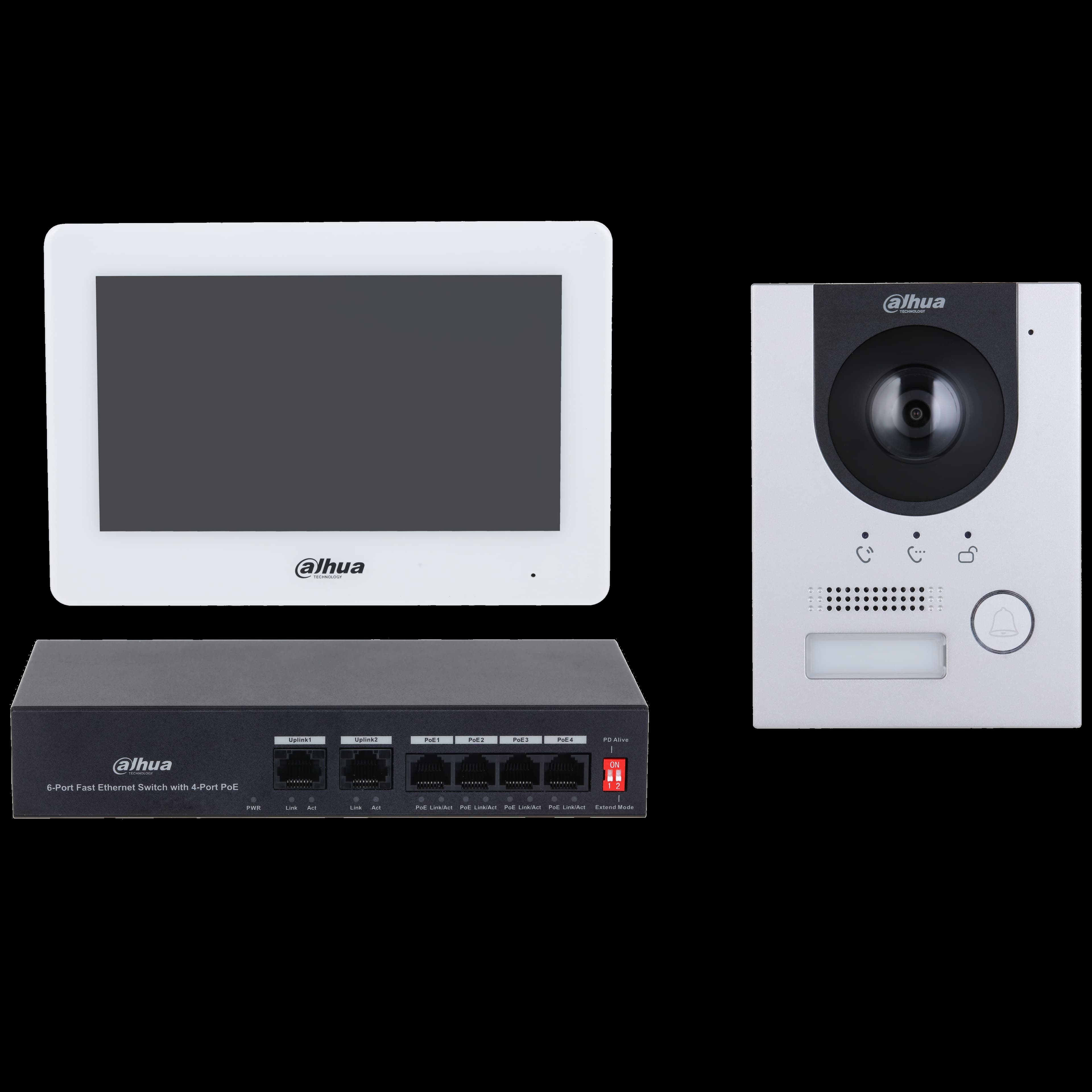 Dahua kit de videoportero IP y wi-fi - DHI-KTP04(S)/DHI-VTO2201F-P-S2/DHI-VTH5421HW- 1.0.01.15.12451-0001