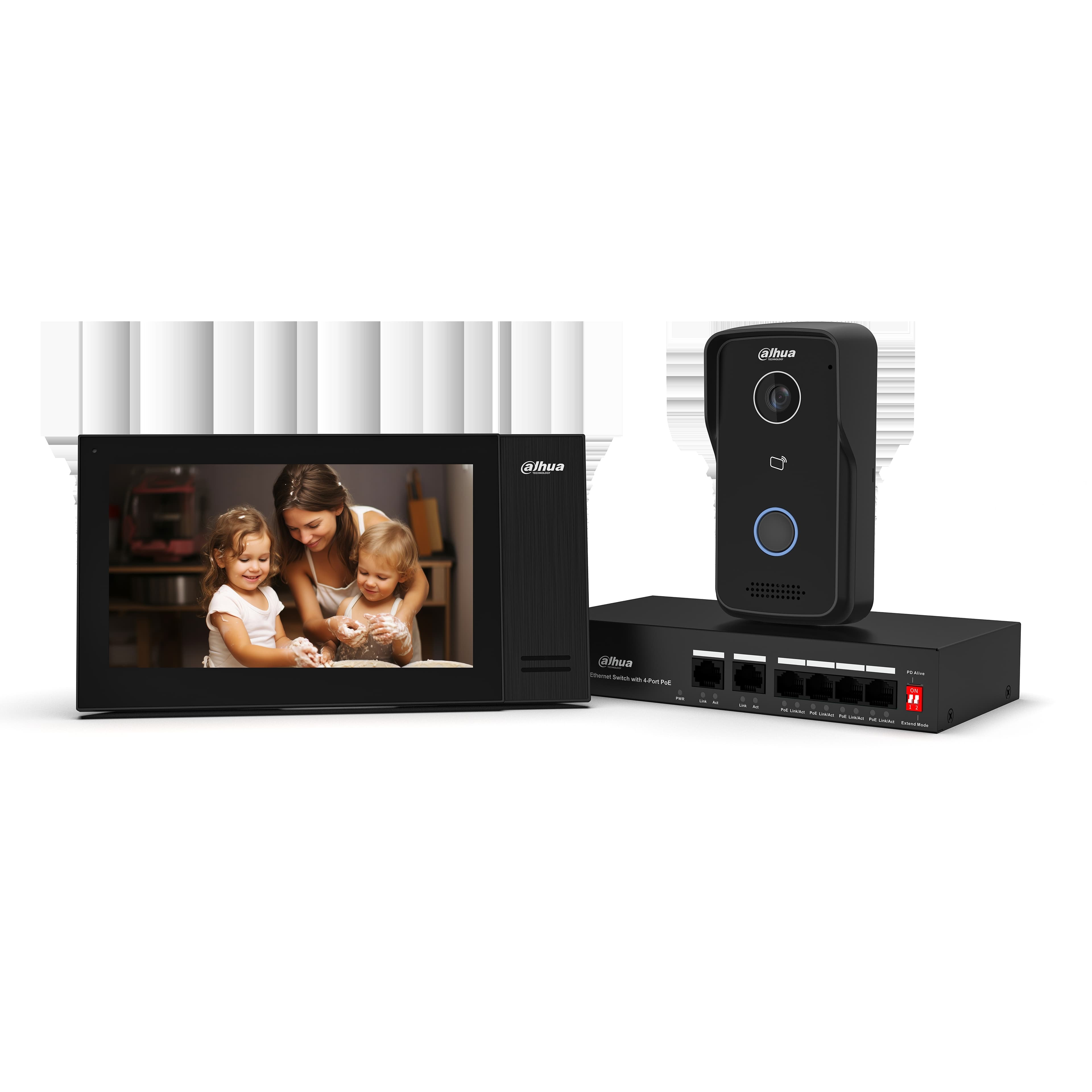 Dahua kit de video intercomunicador IP- DHI-KTP02/DHI-VTO2111D-P-S3/DHI-VTH2421FB-P- 1.0.01.15.12447-0005