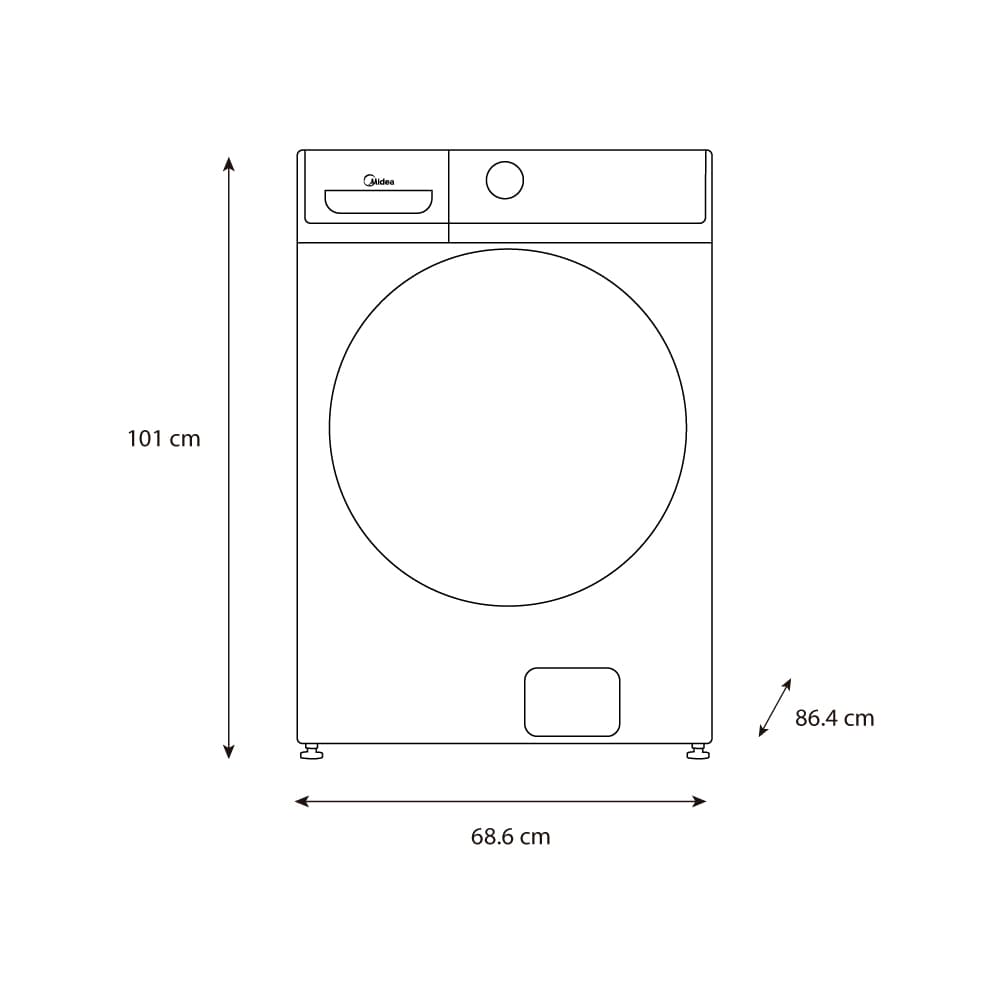 Midea Lavadora Carga frontal de 21 kg Plateado