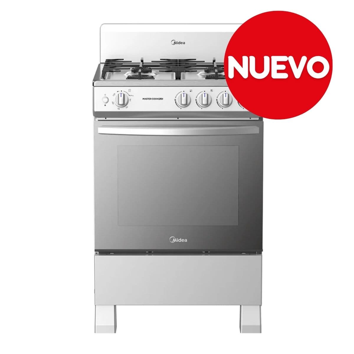 Midea Cocina De gas de 24" 4 quemadores Plateado