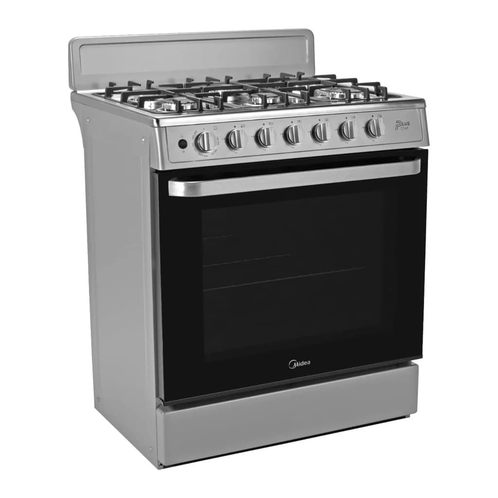Midea Cocina De gas de 30" 6 quemadores Acero inoxidable