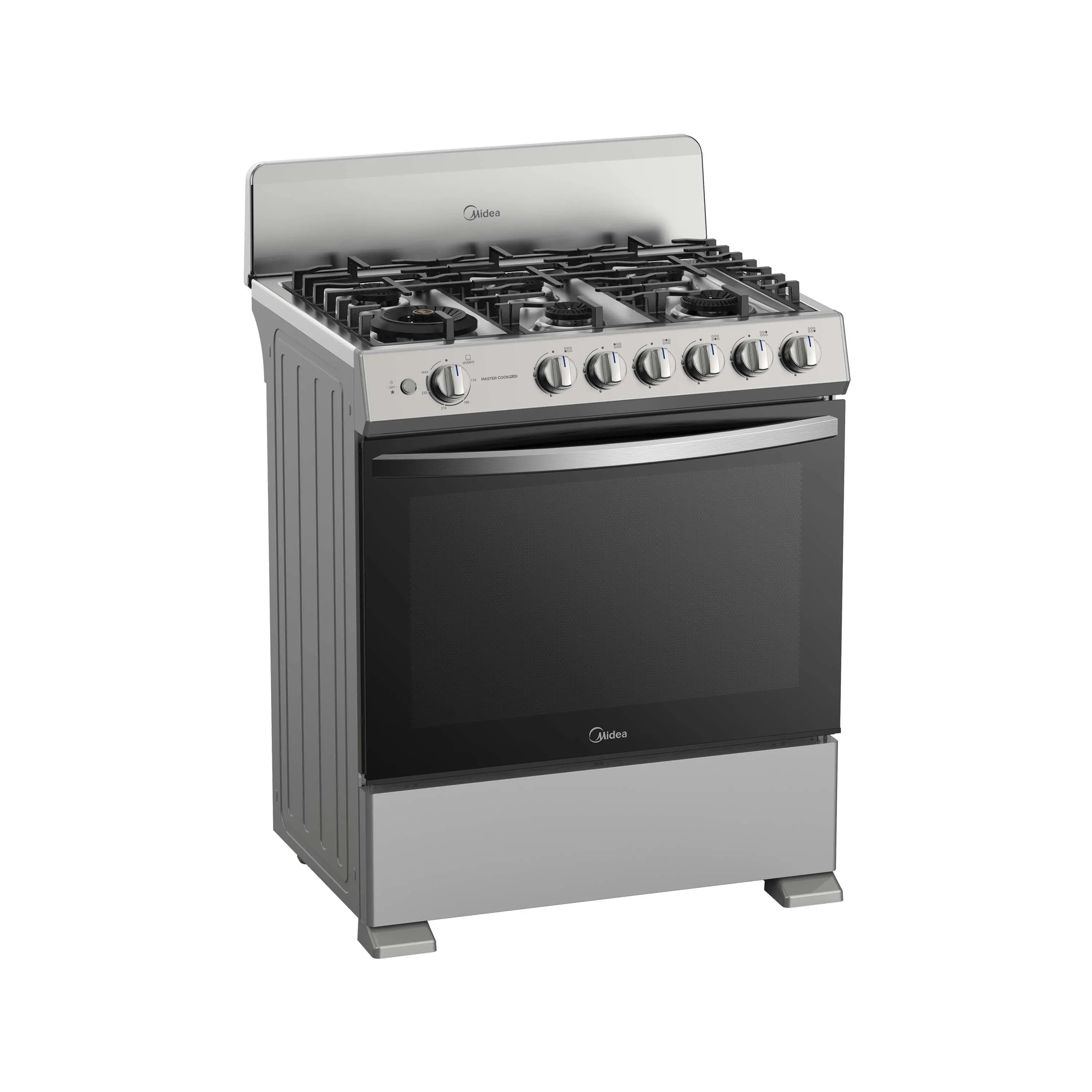 Midea Cocina De gas de 30" 6 quemadores Plateado