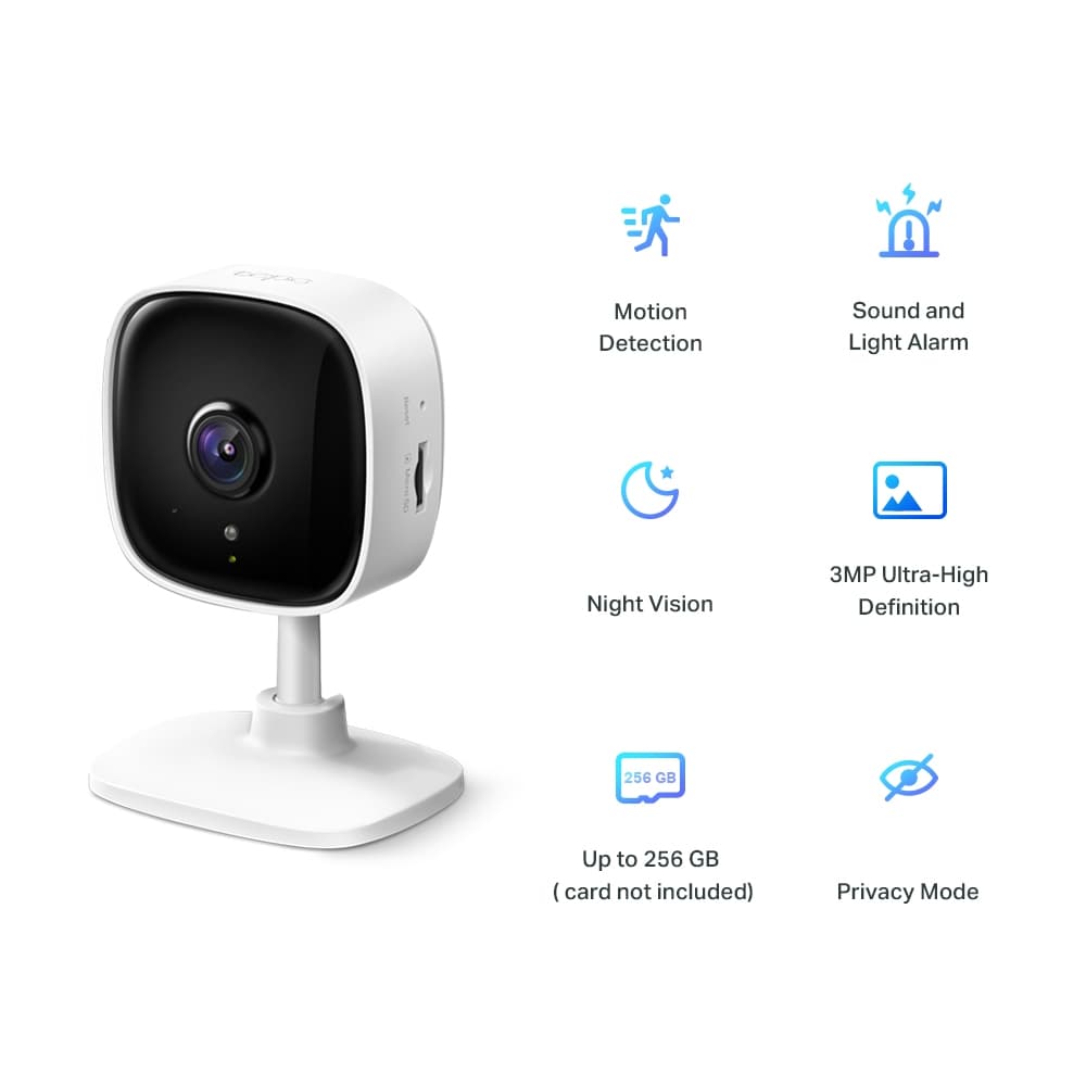 TP-link camara de vigilancia Wi-Fi 3MP con deteccion de movimiento - Tapo C110