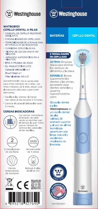 Westinghouse cepillo dientes eléctrico azul bat