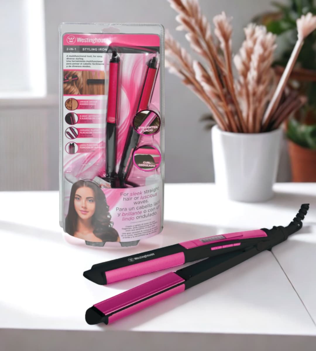 Westinghouse plancha para cabello 2 en 1