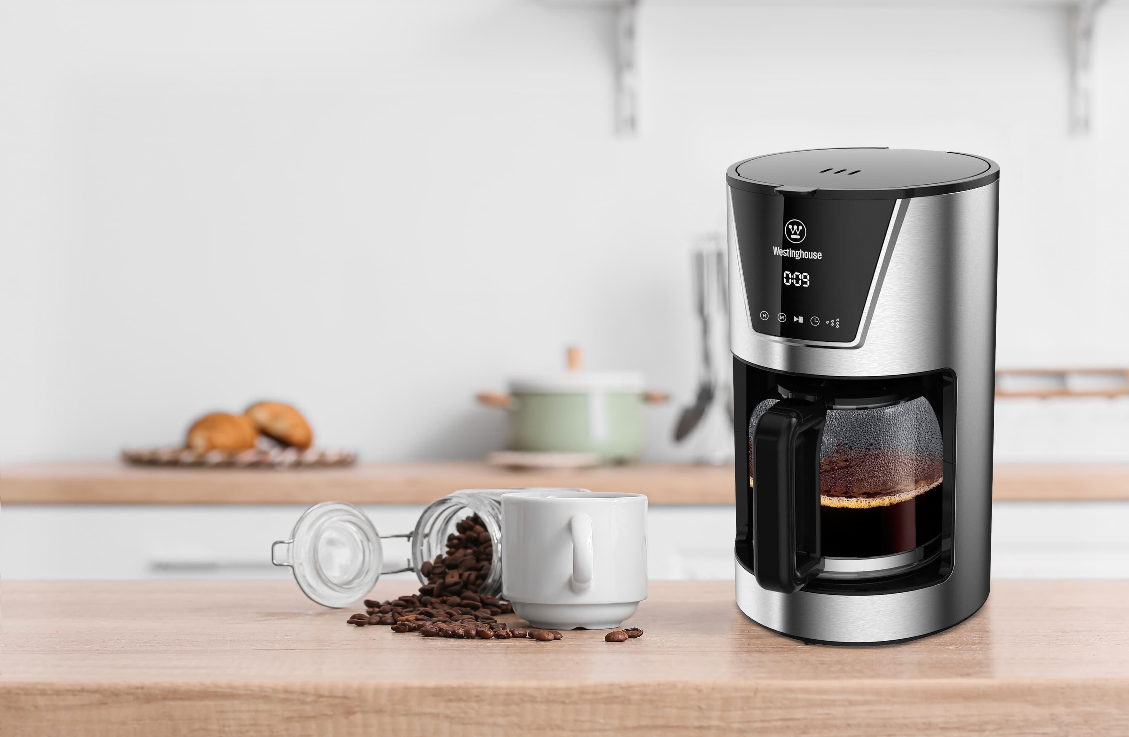 Westinghouse cafetera programable Digital Touch inox