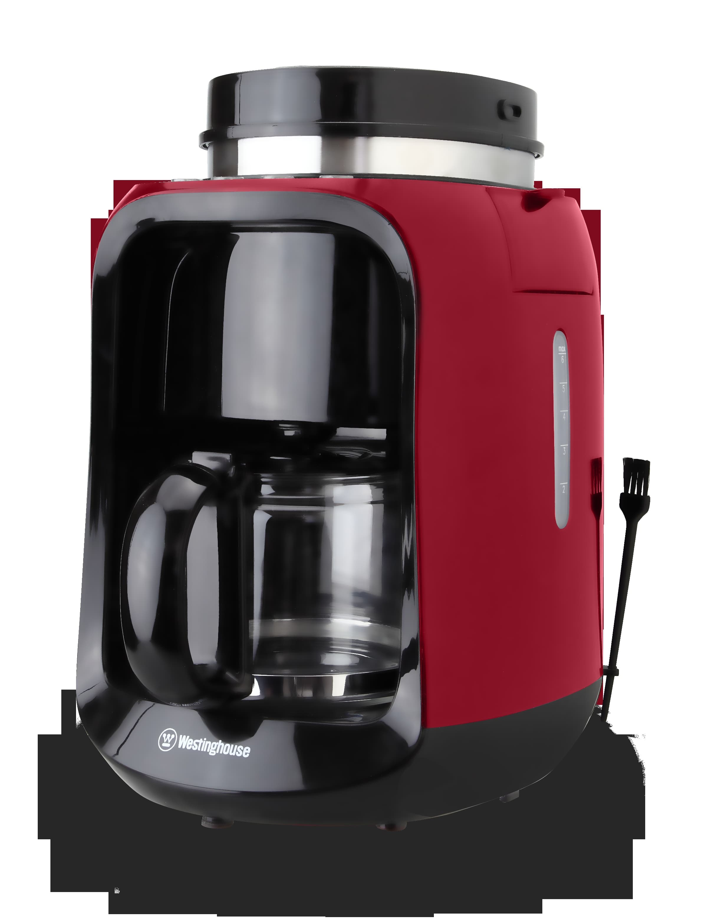 Westinghouse cafetera con moledor café 2 en 1 roja