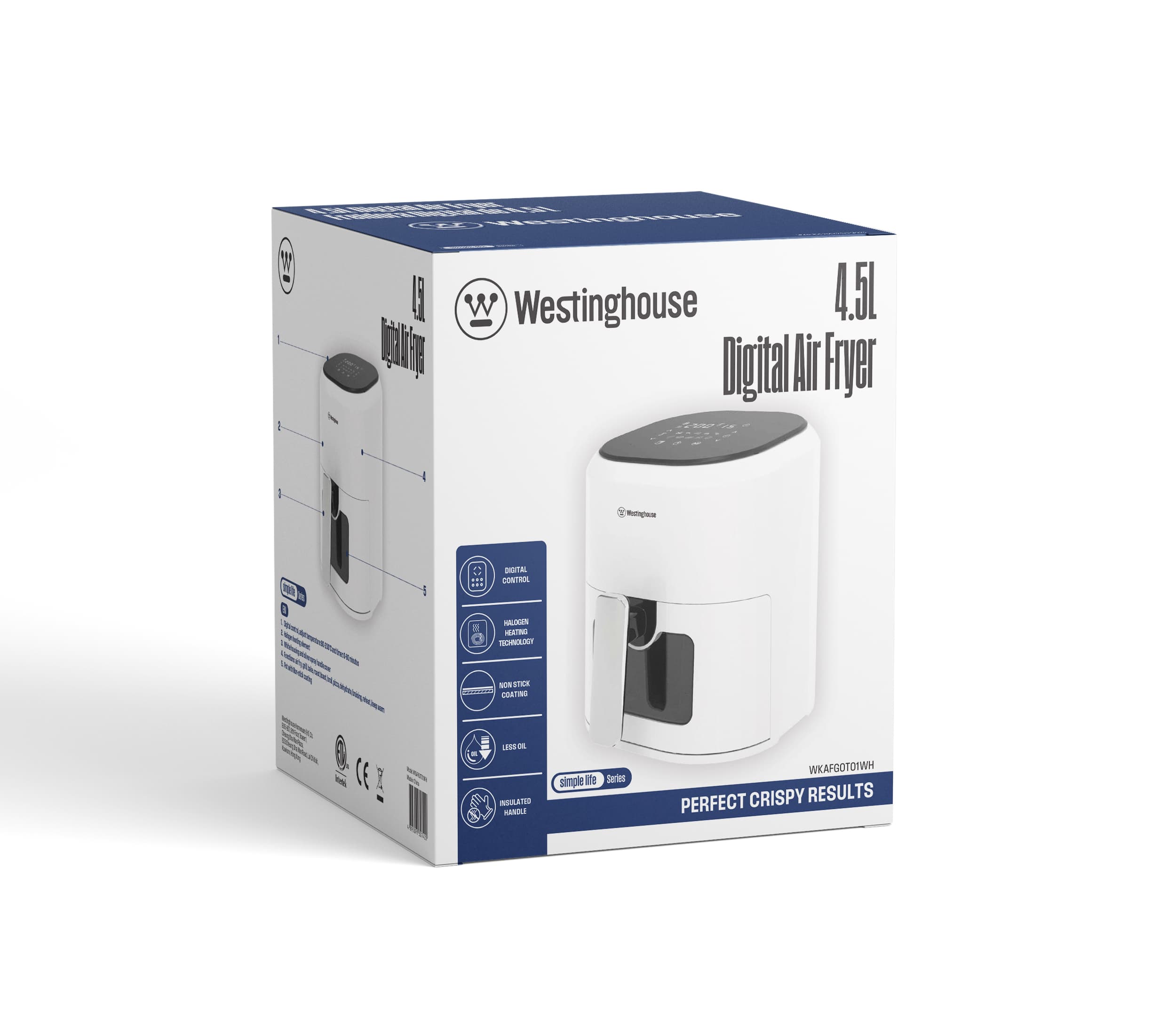 Westinghouse freidora de aire digital 4.5L color blanco