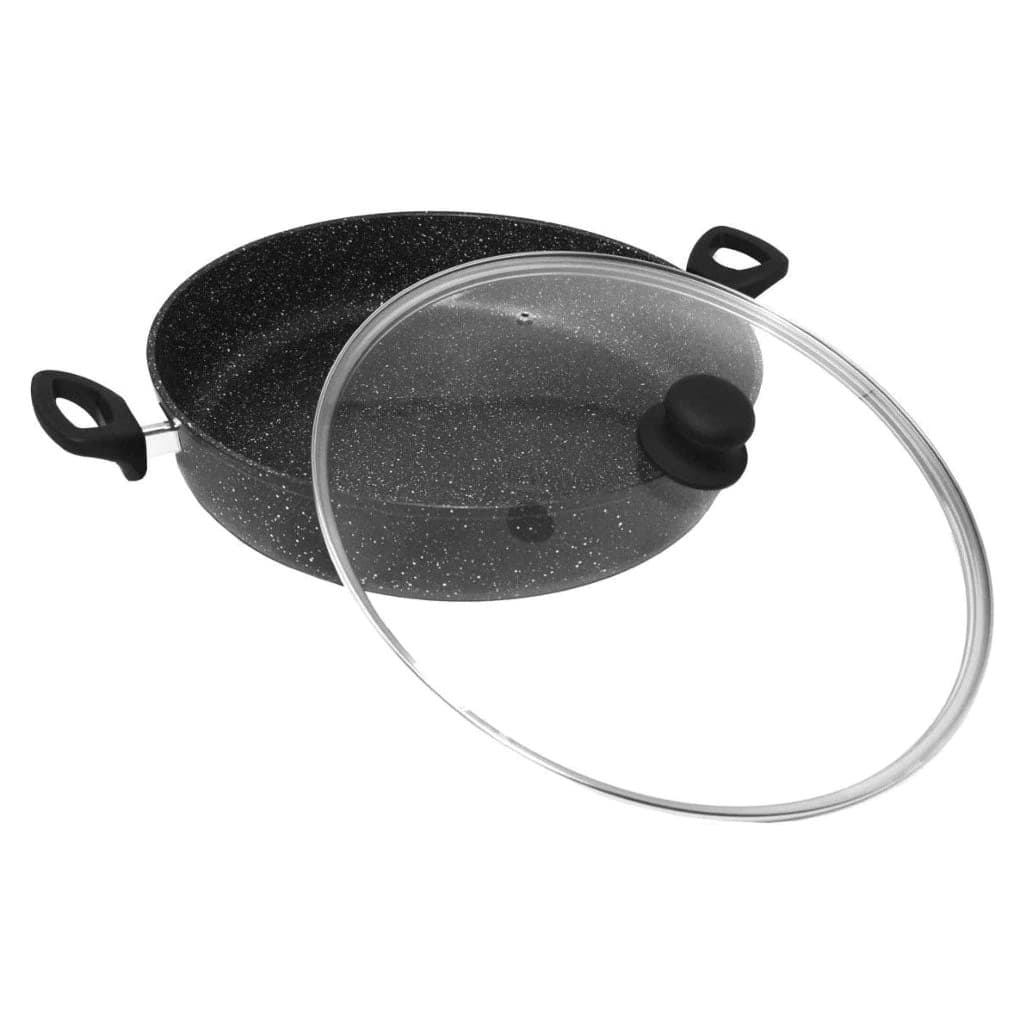 Westinghouse cacerola baja con tapa marmol negro 28 cm