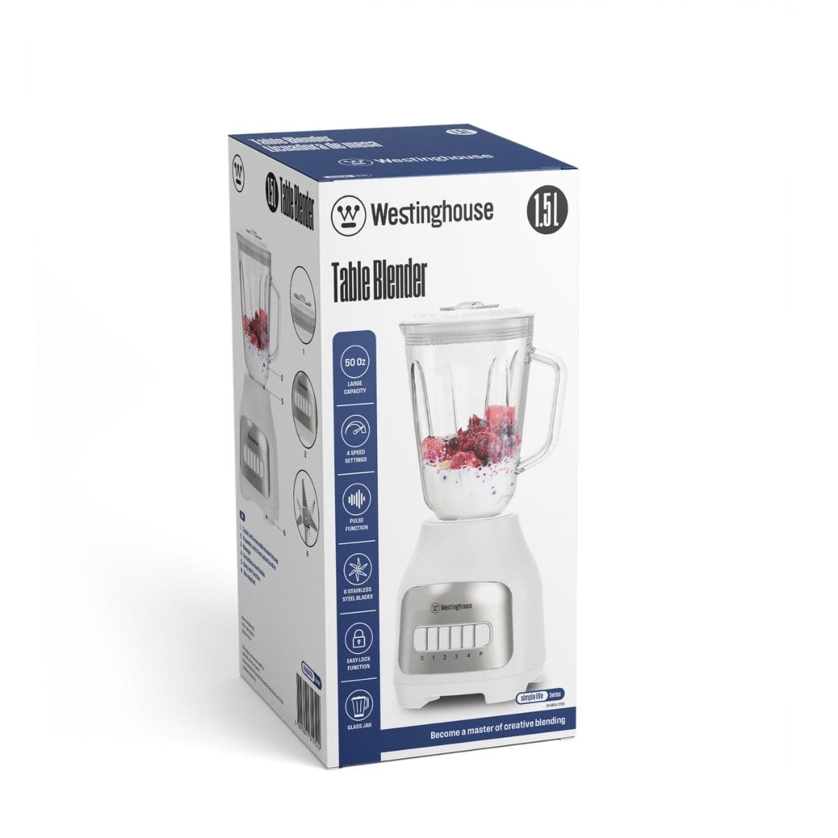 Westinghouse licuadora 1.5L color blanco